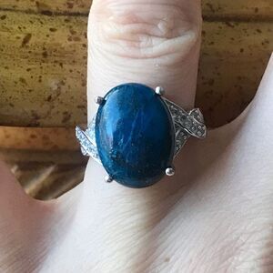 Natural Shadowkite Sterling Silver Ring Size 7